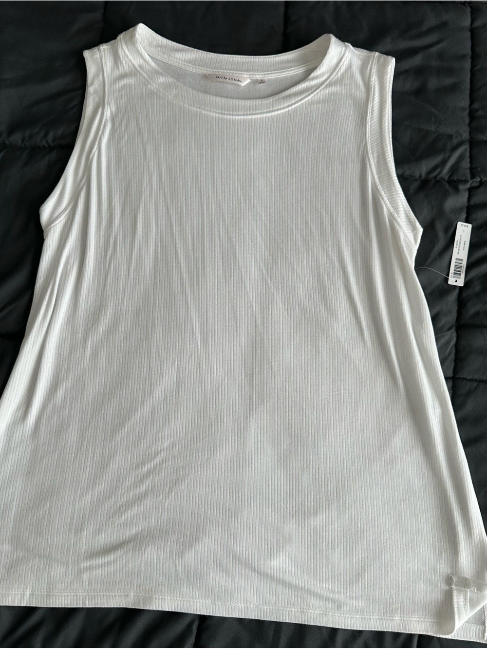 Soma ribbed White Sleeveless Tank Top